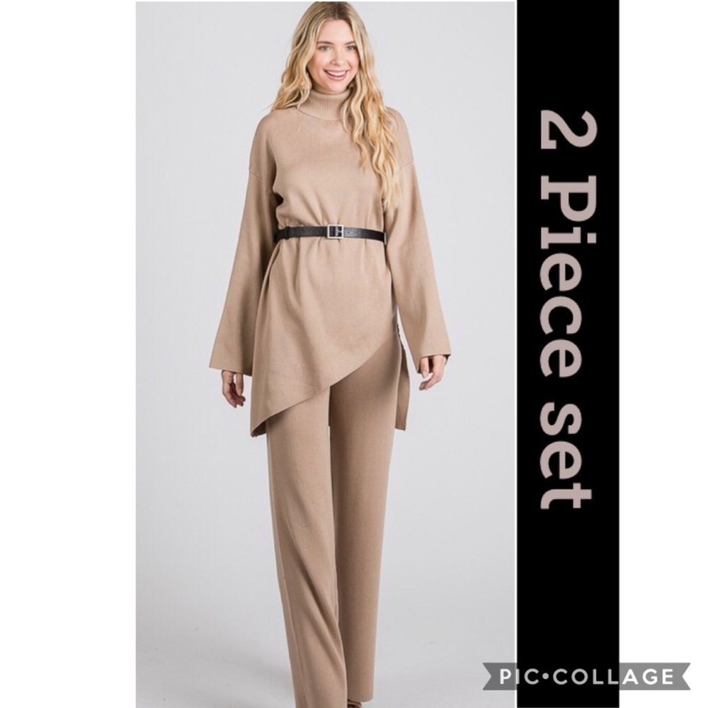 SALE!! Beautiful! Two Piece Sand Color Top & Pants